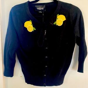 Collectif cardigan lemon cropped